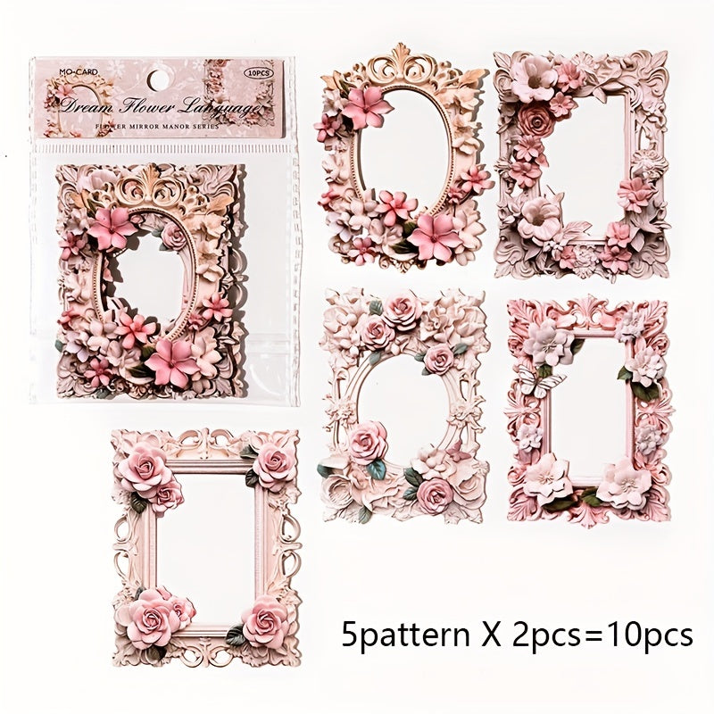 TEMU 1 Pack, 10 Hollow Photo Frame Material Paper Garbage Magazine Planning Hand Account Paper Retro Decoration Diy Handmade Paper, Waste Paper Diary