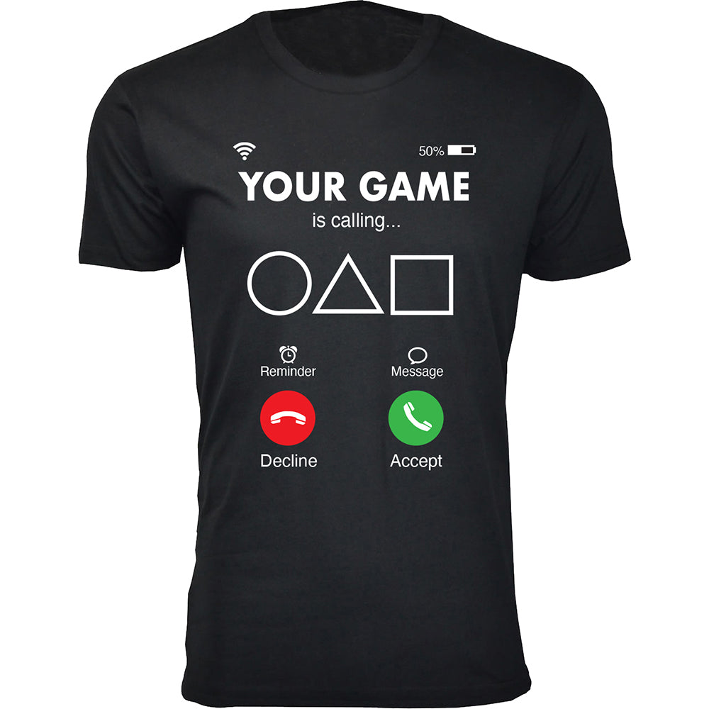 Men's Squid Games T-Shirts - Your Game is Calling - Black - XL