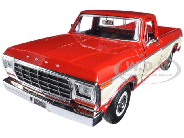 1979 Ford F-150 Pickup Truck Red and Cream 1-24 Diecast Model Car by Motormax