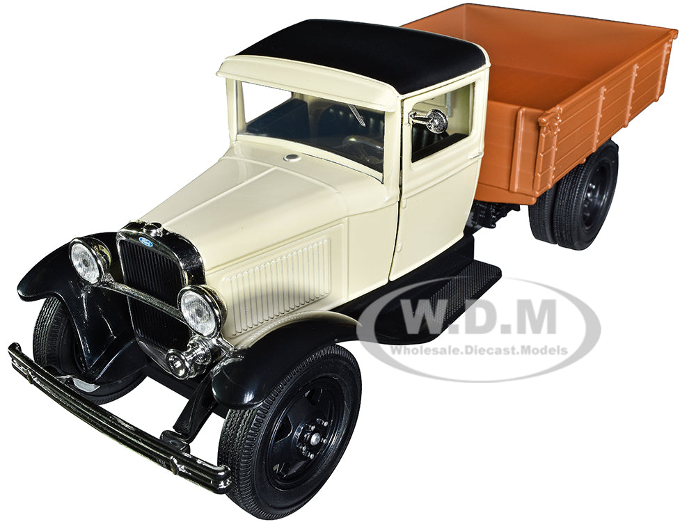 1931 Ford Model AA Pickup Truck Cream and Black "Platinum Collection" Series 1-24 Diecast Model Car by Motormax