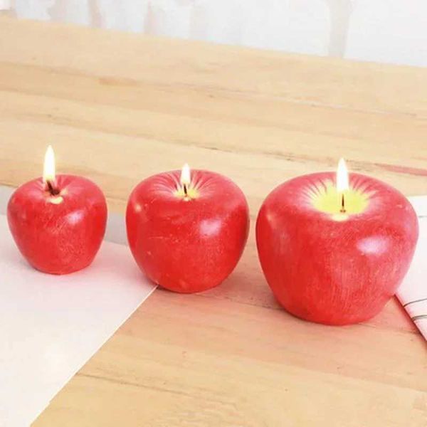 Birthday Christmas Decor 3 Model Shape Modeling Techniques Scented Candles 1pcs Apple Decorations Cute Fruit CandlesXJ240730