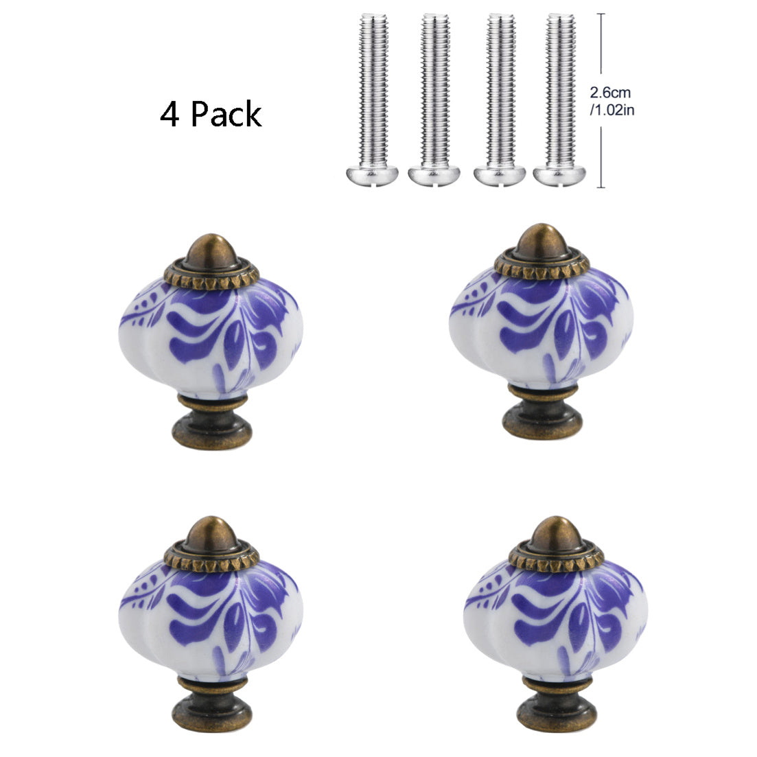 TEMU 4pcs Ivory & Knobs Vintage Acrylic Cabinet Knobs Retro Dresser Knobs Pulls With Screws For Door Drawers Closet Cupboard Kitchen Furniture, Blue