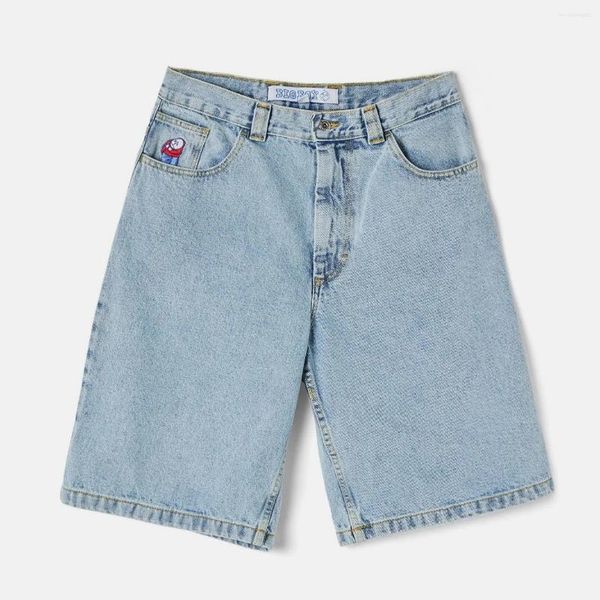 Shorts femininos Big Boy Y2K Calças Harajuku Gothic Hip Hop Cartoon Bordado Baggy Jean Men Momen Clothing Cintura alta x250129