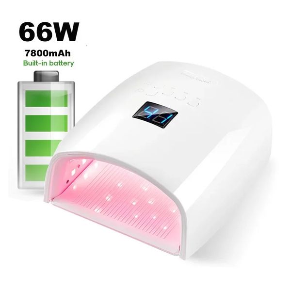 Upgraded 66W Rechargeable Nail Lamp S10 Cordless Nail Dryer Manicure Machine UV Light for Nails Wireless Nail UV LED Lamp 240119