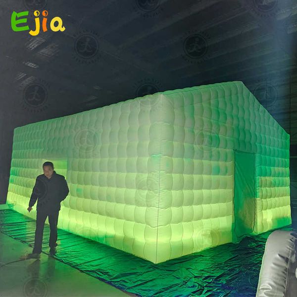 Commercial White18-20-13 FT Portable LED RGB Lighting Mobile Night Club Tent Inflatable Cube Party Tent Inflatable Nightclub