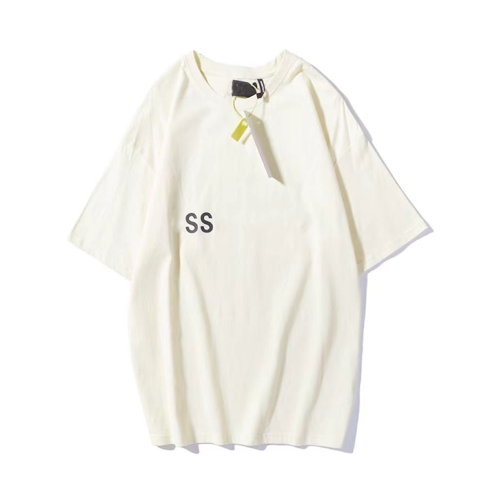 21ss New Designer Tide T Shirts Chest Letter Laminated Print Short Sleeve High Street Loose Oversize Casual T-shirt Pure Cotton Tops for Men and Wom