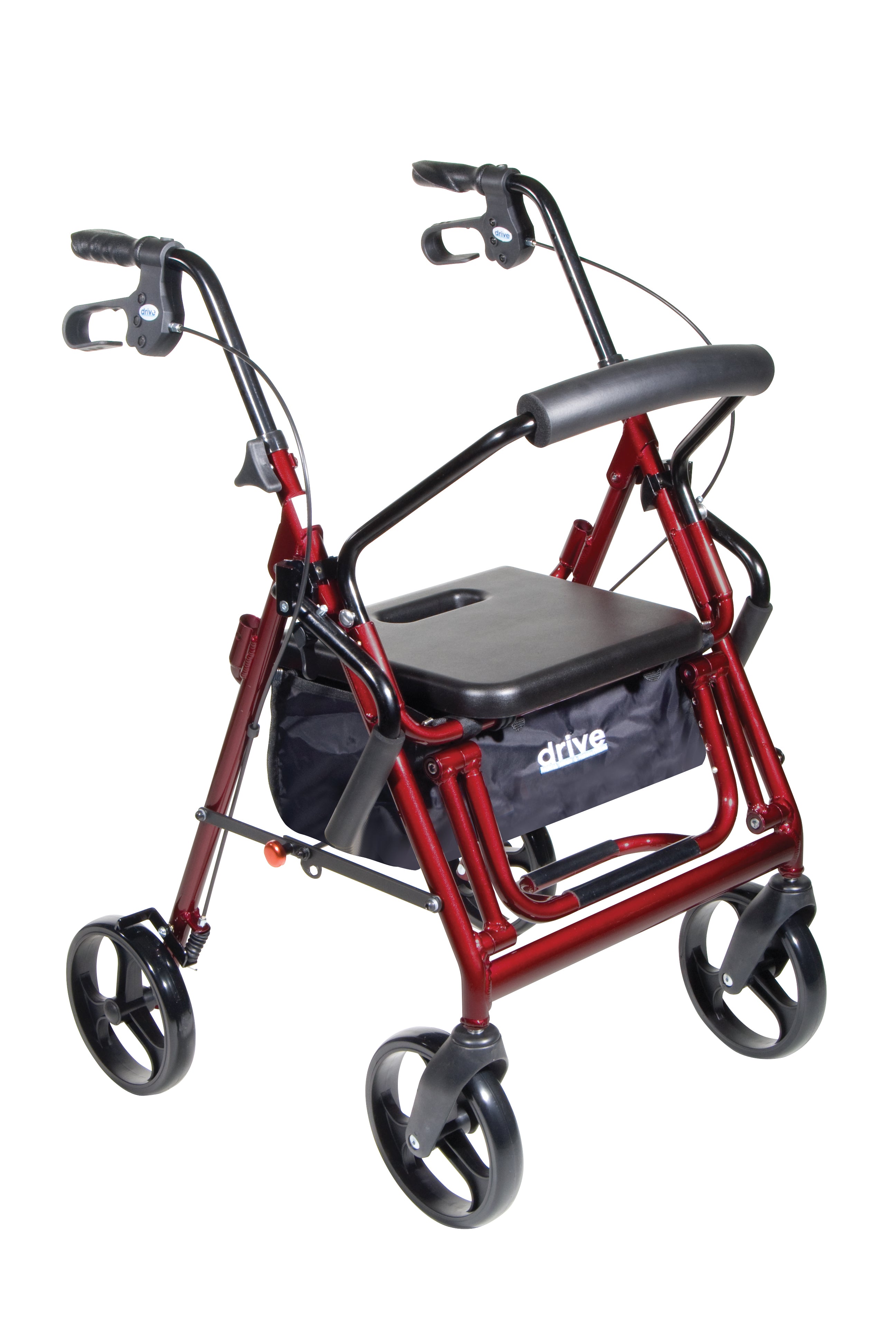 Duet Transport Wheelchair-Rollator, Burgundy