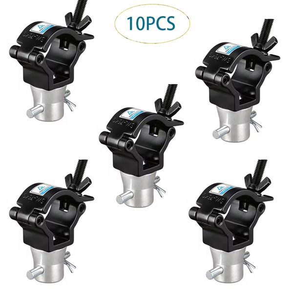 Jacmui 10 Packs Stage Light Clamps Hooks Aluminum Alloy Heavy Duty 75KG Fit32-35mm OD Tube-Pipe for DJ Lighting Par Lights Spot Lights