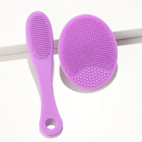 Two piece silicone cleaning massage brush exfoliating skin care beauty tool waterproof deep cleaning mask stick 240719