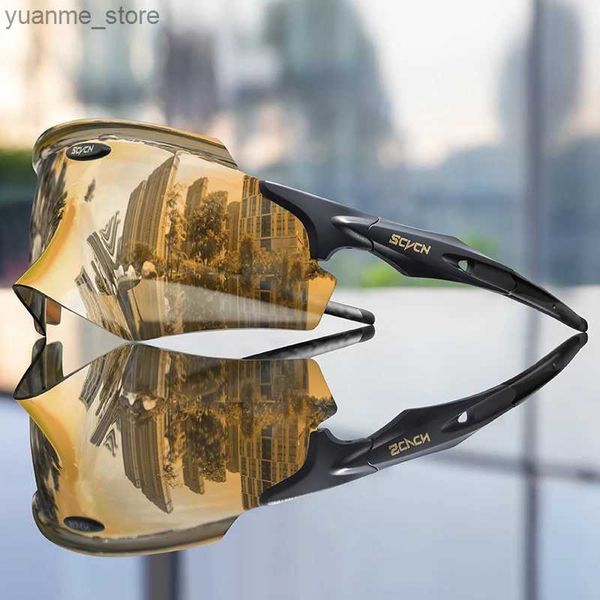 Outdoor Eyewear Scvcn Mens Cycling Glasses Outdoor Sport Runing Sunglasses Women Bike Bicycle Goggles Road Riding Fishing Hiking Eyewear Y24