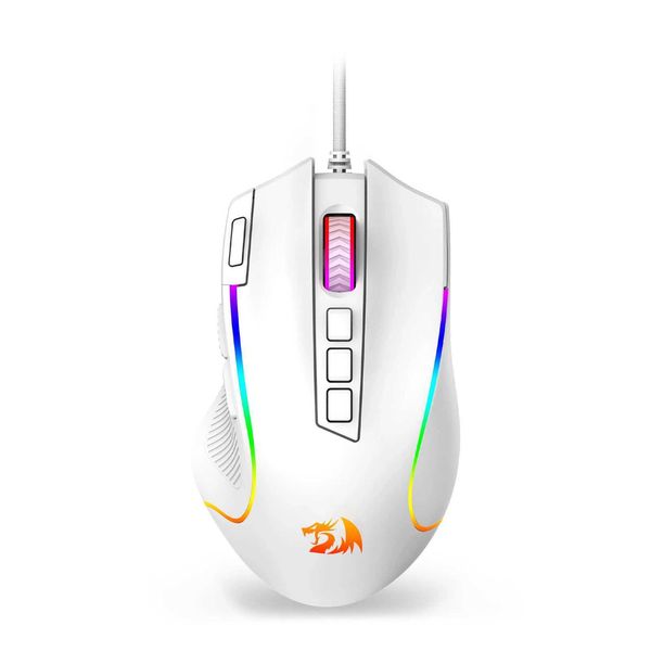 New Arrival Redragon M612 Predator RGB Gaming Mouse 8000 DPI Wired Optical with 11 Programmable Buttons White T250102