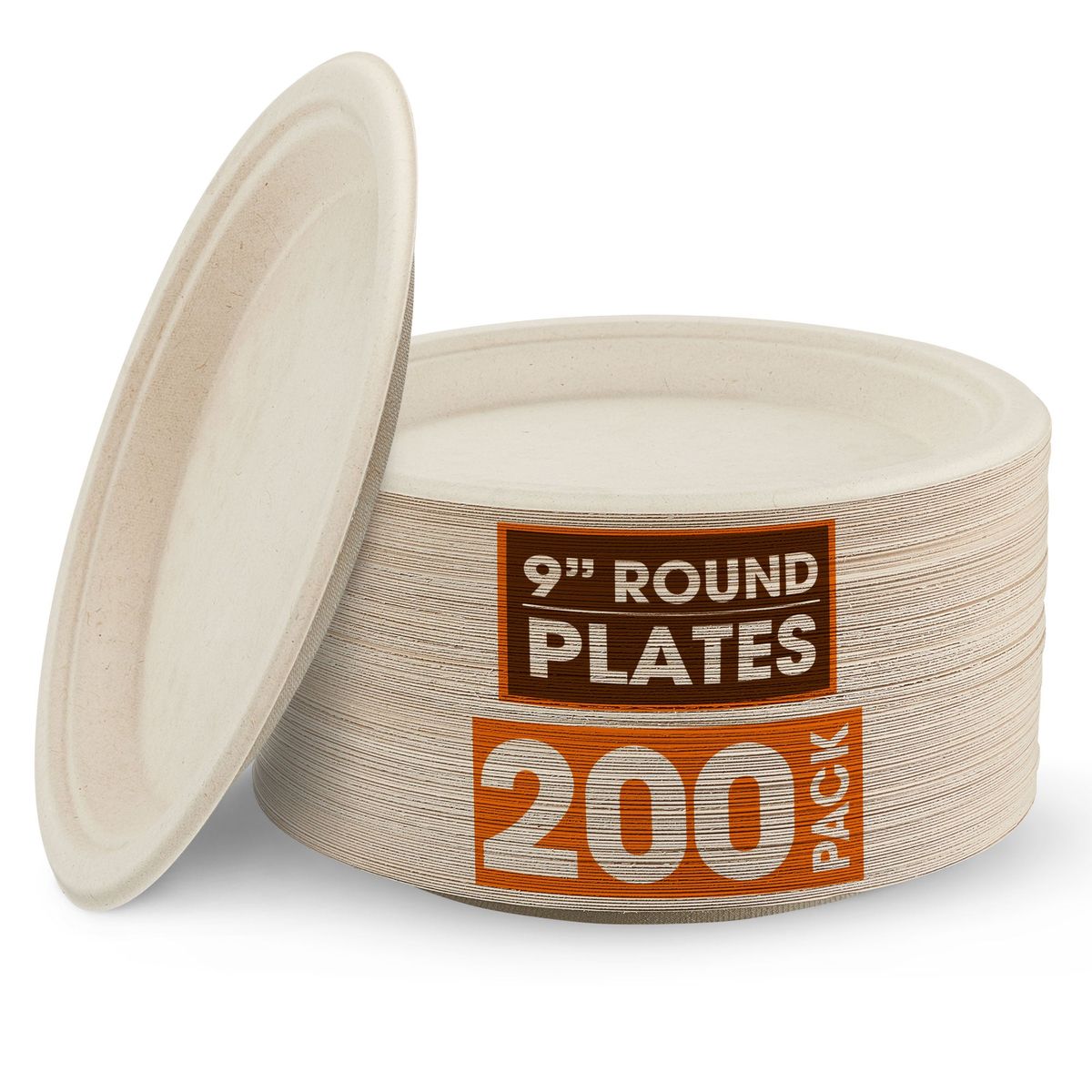 Cheer Collection™ 9-Inch Compostable Plates (100- to 500-Pack) - 200pk