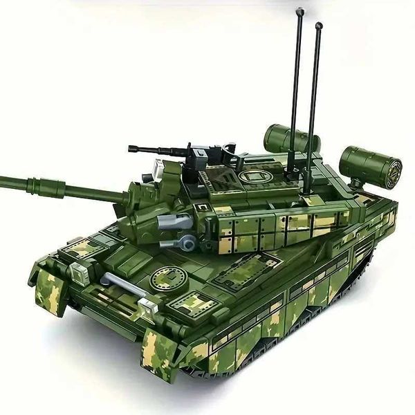 More than 580 military tank model building blocks set 99 type main battle tank truck with soldier digital childrens toysY241023