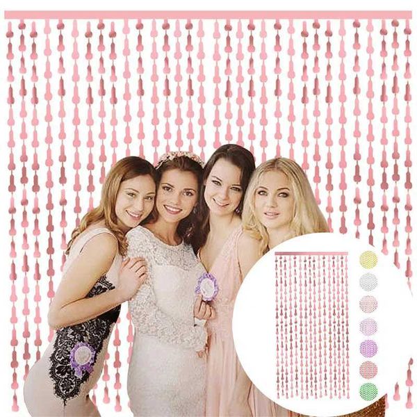 Bachelorette Party Decoration for GirlPenis Fringe CurtainHen Party Backdrop CurtainsPenis StreamerWedding Party Supplies Y250120