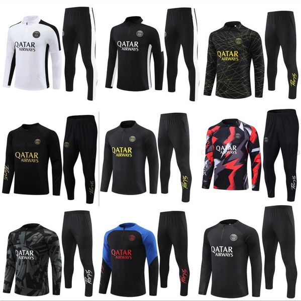 22 -23-24 Paris tracksuits training chandal 23 24 psgS mbappe kit survetement foot tuta jacket retro futbol Soccer football men and kids