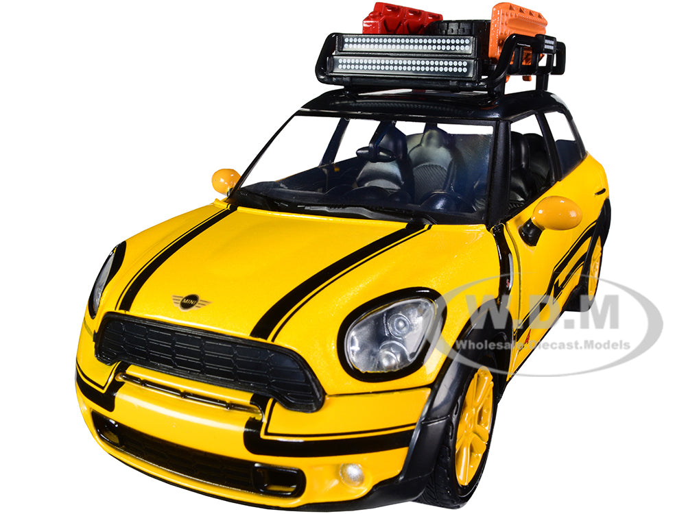 Mini Cooper S Countryman with Roof Rack and Accessories Yellow Metallic and Black "City Classics" Series 1-24 Diecast Model Car by Motormax