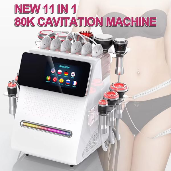 Luxury 11-in-1 Cavitation Body Contouring 80K Vacuum Ultrasound Weight Loss Anti-cellulite Lipolysis Cupping Dredging Physiotherapy Anti-agi