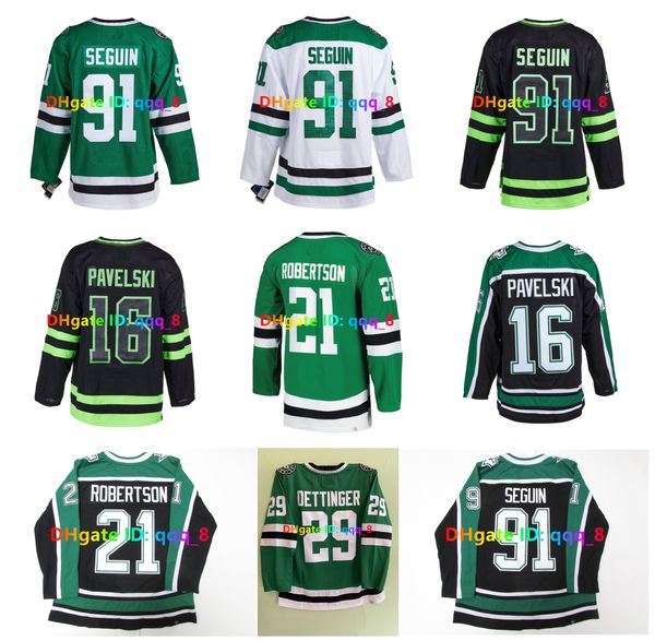 Jason Robertson Jake Oettinger Stars Reverse Retro Hockey Jersey Mike Modano Tyler Seguin Jamie Benn Matt Duchene Joe Pavelski Wyatt Johnsto