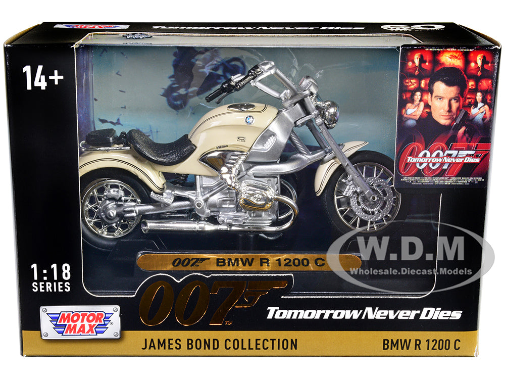 BMW R 1200 C Motorcycle Cream James Bond 007 "Tomorrow Never Dies" (1997) Movie "James Bond Collection" Series 1-18 Diecast Model Car by Motormax