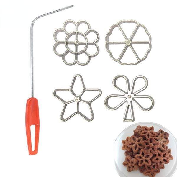 Baking Moulds 5Pcs Cast Rose Flower Iron Mold Set Butterfly Flower Casting Mold with Handle Timbale Mold Baking Pastry Tools Cookie Maker 23