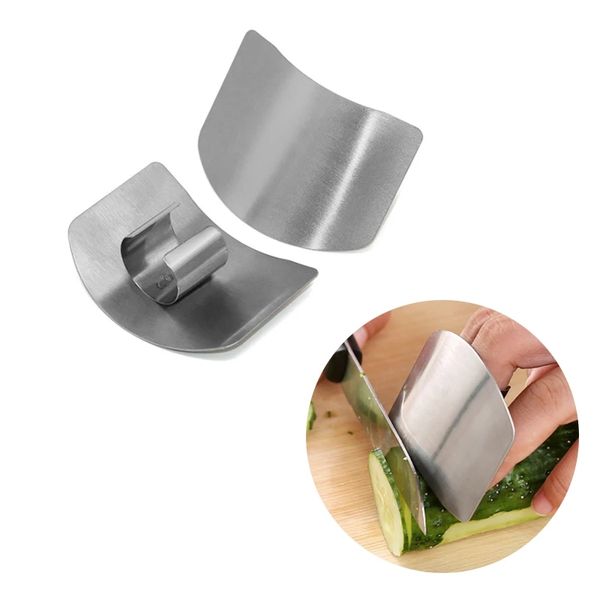 New 1-2 Fingers Guard Protect Stainless Steel Hand Protector Vegetable Cutting Knife Cut Finger Protection Kitchen Tools