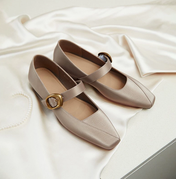 Women Dress Shoes Fashion Suede Comfort Square Toe Retro Style Versatile Triple Black Brown Champagne Green Free shipping