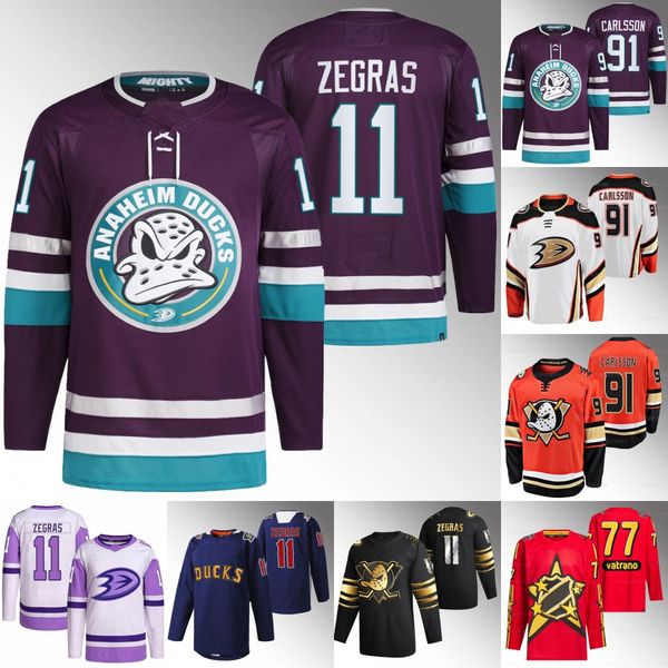 Ducks Hockey Jersey Zegras Terry Carlsson Groulx Lundestrom McTavish Johnston Jones McGinn Leason Vatrano LaCombe Lindstrom Henrique Fowler