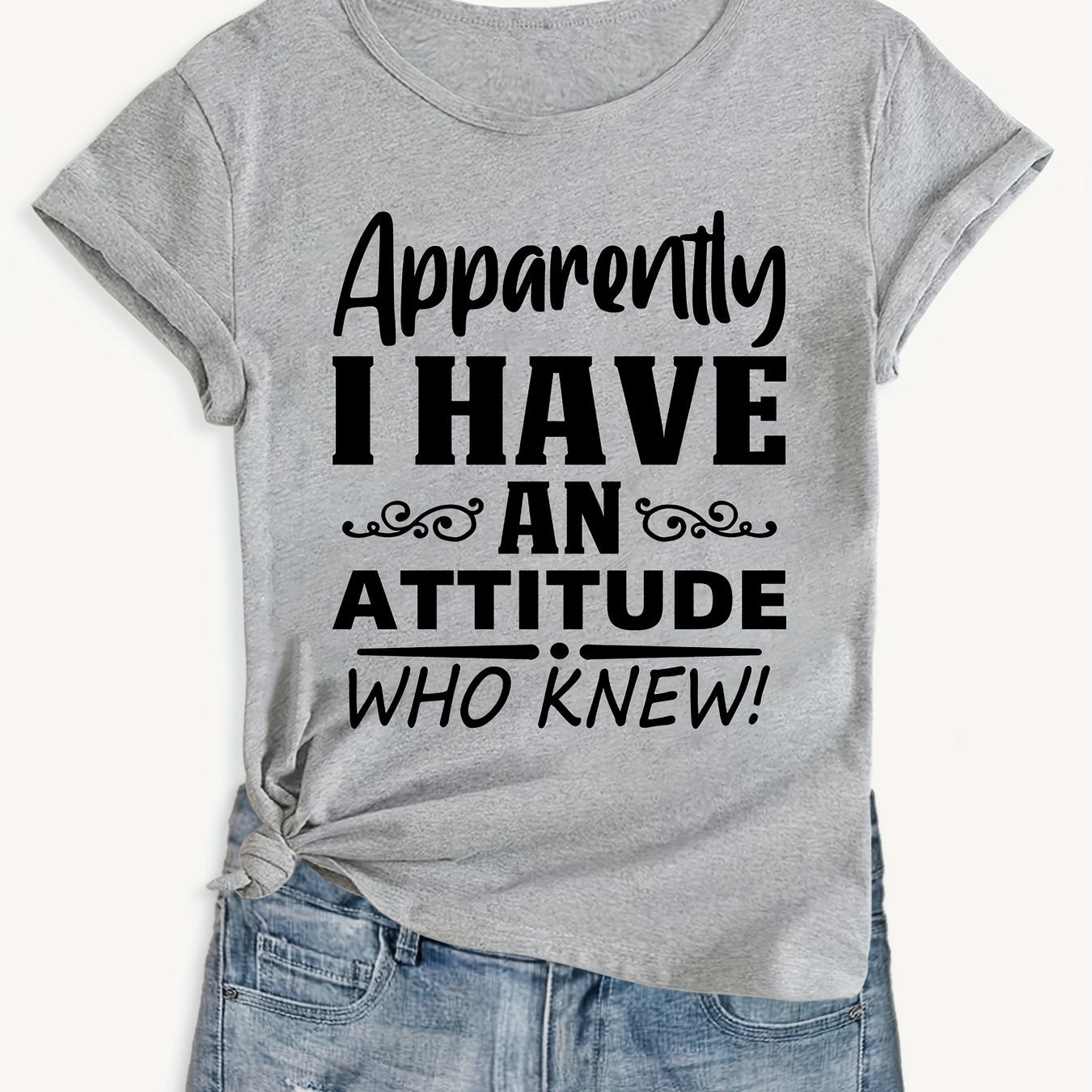 TEMU Women's Casual " I Have " Summer T-shirt, Loose Fit, Short Sleeve, Round Neck, Comfortable Top