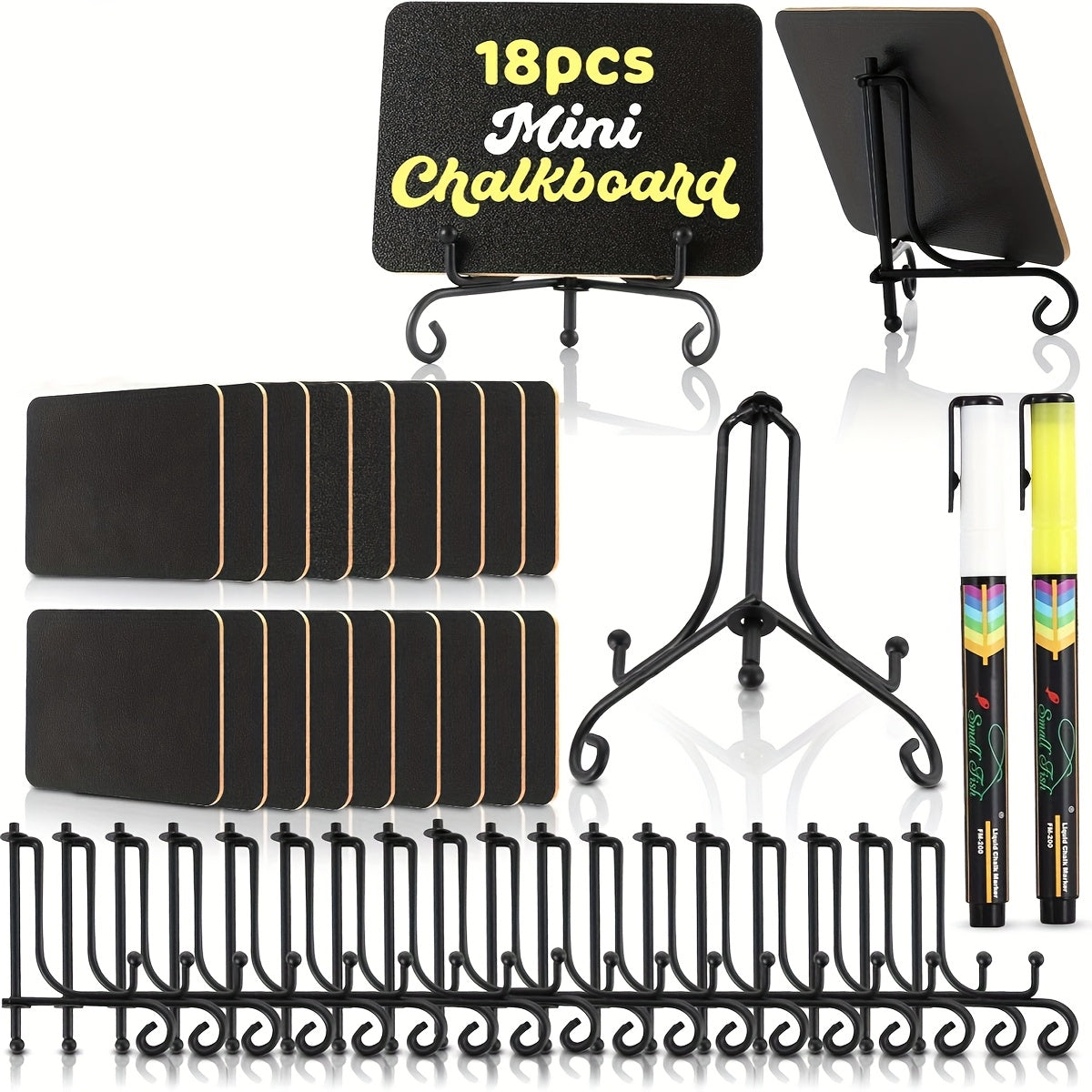 TEMU Chalkboard Signs For Food Labels For Party Buffet, Or Name Tags With Iron Stand For Chafing Dish, Mimosa , Wedding Chalk Board Sign With 2 Pens,