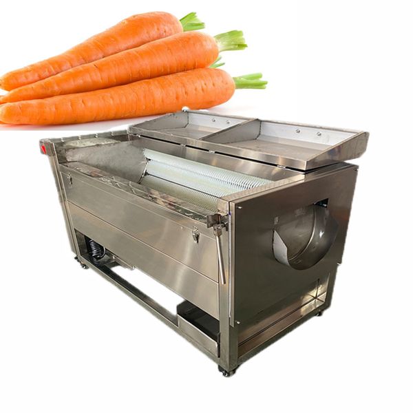 Commercial Stainless Steel Potato Ginger Turmeric Onion Carrot Radish Taro Cassava Brush Peeling And Cleaning Machine