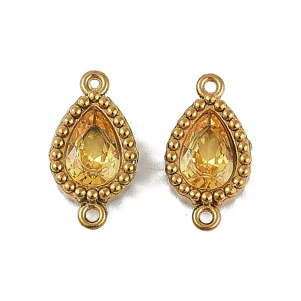 Ionenplattierung (IP) 304 Edelstahl Zirkonia Tropfenglieder Verbindungsstück Charms