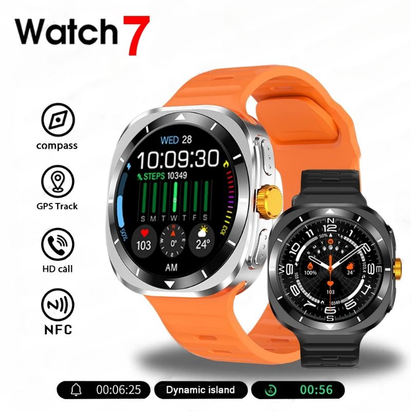 2024 New for High End Smartphones Watch 7 Ultra GPS NFC Compass Smart Watch Outdoor Sport Man Smart Watches 6 Upgraded
