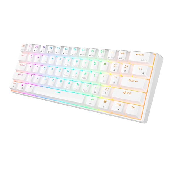 Keyboards RK61 RK Royal Kludge Russian Gaming Keyboard Wireless Mechanical Keyboard 60% RGB Backlit 61 Keys Bluetooth-USB-2.4G Typewriter CL