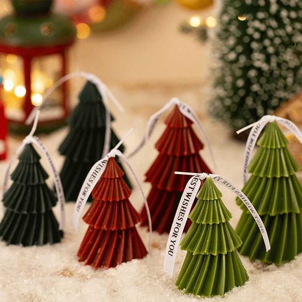 Candles 1 creative Christmas tree aromatherapy candle Navidad party gift fashion novel Christmas home decoration photography prop CL241223