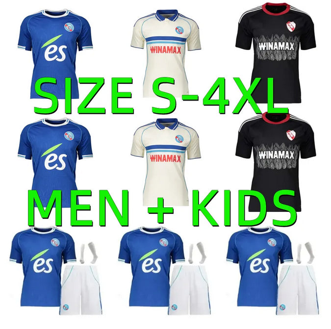 25 26 RC Strasbourg Alsace soccer jerseys maillot de foot home blue 2025 2026 AHOLOU THOMASSON LiEnard Diallo DJIKU AJORQUE Gameiro football shirts