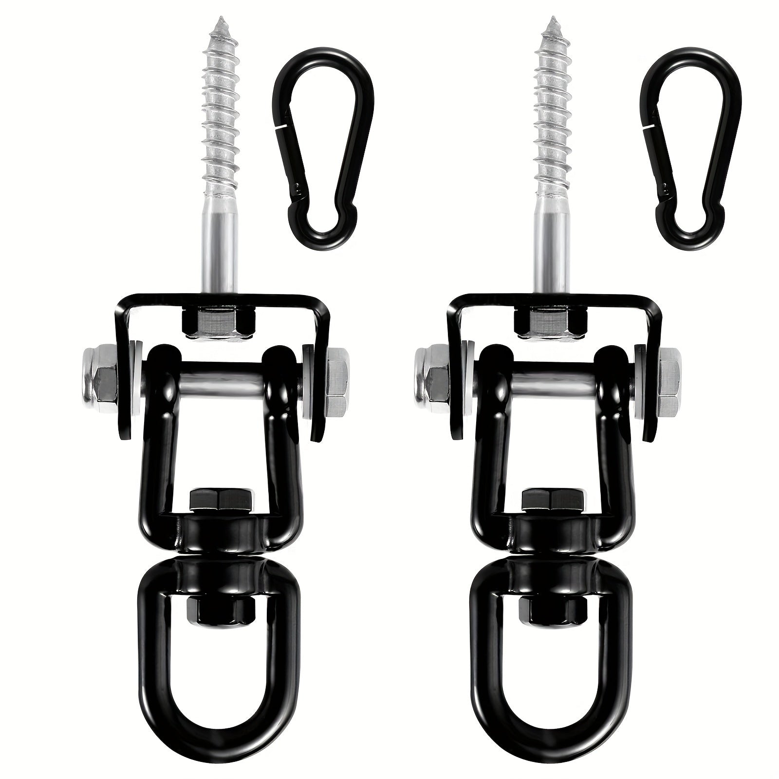 TEMU 1-2sets Stainless Steel Swing Hook, 360° Heavy Duty Rotating Hammock Hook, Heavy Duty Ceiling Hook Set, Swing Hardware Kit, Playground Porch