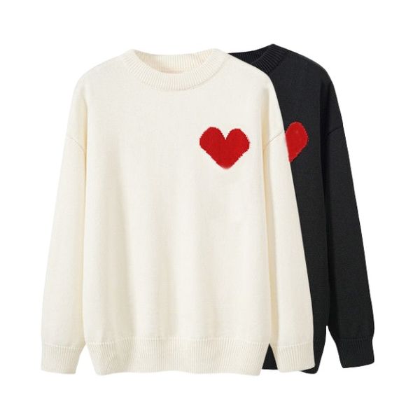 Women&#039;s Sweaters Designer sweater love heart A embroidery woman lover cardigan knit round neck high collar womens fashion letter white