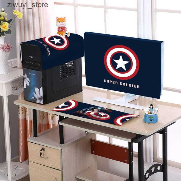 Dust Cover 3-in-1 printing desktop computer dust cover set 22-24-27 inch keyboard host LCD screen protector L240910