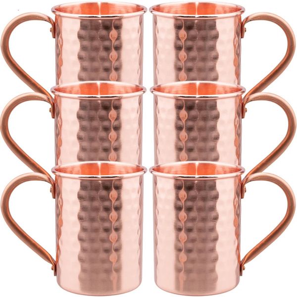 100% Copper Moscow Mule Mug 12346PCS Durable Coppery Beer Mugs Coffee Milk Cup Pure Bar Drinkware 250102