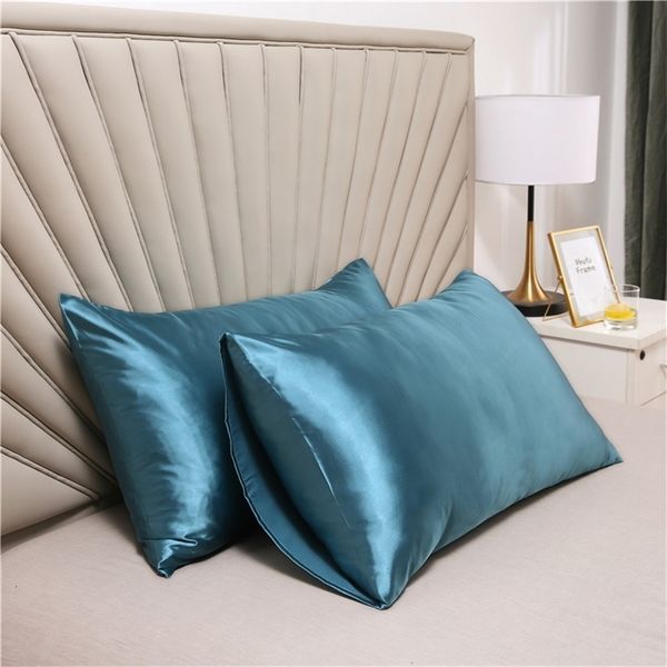 Pillow Case Silk pillowcases white black gray blue bedding decorative satin hair beauty pillowcases and comfortable home bedding 240829 ww