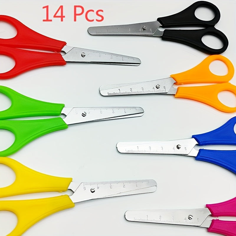 TEMU Scissors Bulk Set Of, 5" Scissors For School Supplies, Safety Scissors Art Craft Supplies, Small Scissors, Blunt Tip Scissor For Student