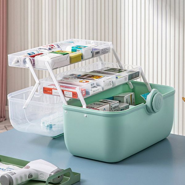 Storage Boxes Bins First Aid Kit Portable Medicine Family Emergency With Handle Large Capacity Chest 220830