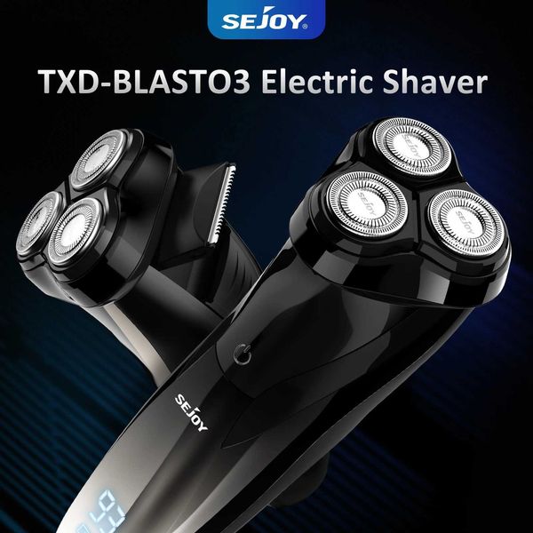 Sejoy Electric Razor Men 3D USB Rechargeable 5W Electric Shaver With LCD Display IPX7 Waterproof Electric Shaving Machine Y240807 Y240807