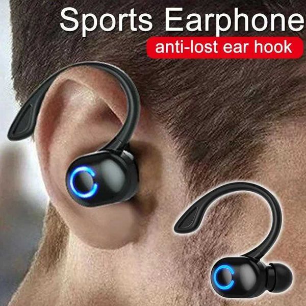 Wireless Ear Hook Earphone Single Mini Handsfree Headphone HIFI Bass Noise Cancelling Sport Headset with Mic for Cell Smartphone Y240823