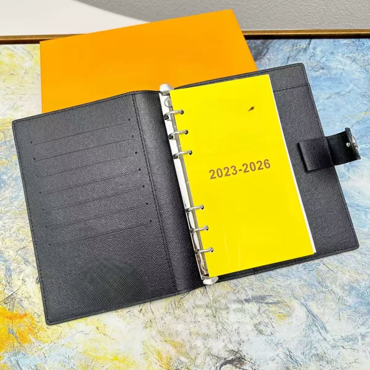 2025 Quality Agenda Holder Planner With Box Large Small Waterproof Ring Notebook Cover Work Meeting Note Calendar Designer Wallet Credit Card Case 2
