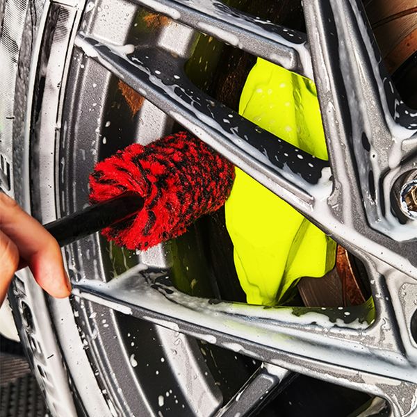 Auto Wheel Detailing Brush Bendable Wheel Woolies Car Cleaning Tools for Car Rim Tire Washing Easily Clean Hard-To-Reach Areas