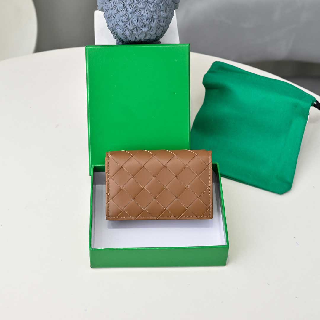 woven card holders designer wallet men women mini purse genuine leather credit cardholder top quality wallets cover coin pouch with box