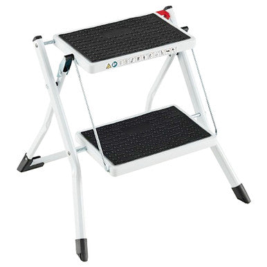 Folding 2-Step Ladder with Anti-Slip Pedal & Large Foot Pads