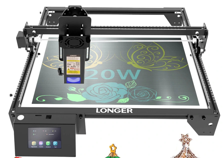 [EU-US Direct] LONGER RAY5 20W Laser Engraver Cutter, Fixed Focus, 0.08*0.1mm Laser Spot, Color Touchscreen, 32-Bit Chip
