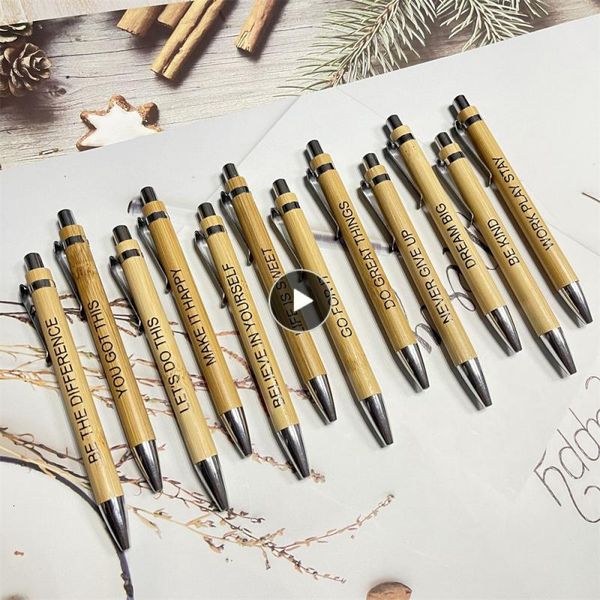Ballpoint Pens Bamboo Ballpoint Pen 0.1mm High Quality Exquisite Ballpoint Pen Creative Neutral Pen Stationery Writing Tools Ball-point Pen